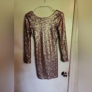 Sequin Long Sleeve Dress